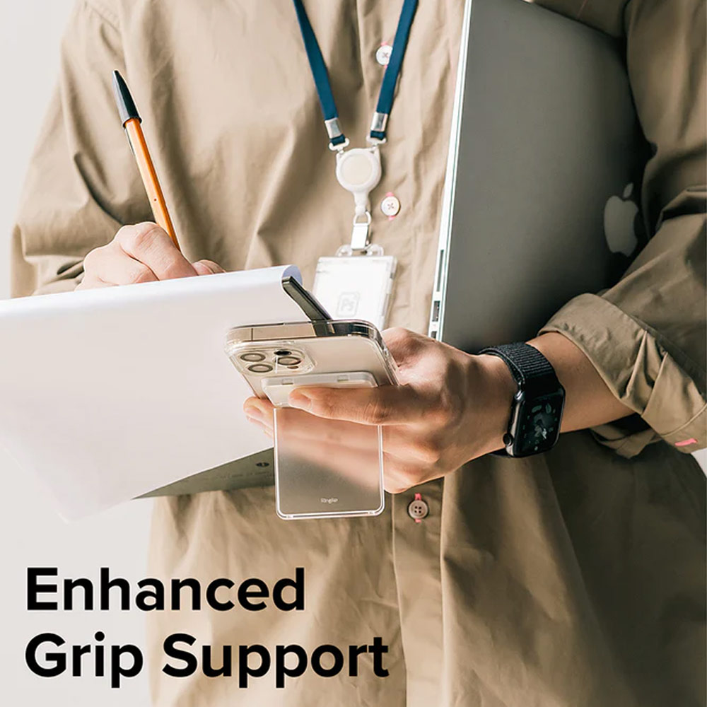 Picture of Ringke 2 in 1 Adhesive Card Holder Stand Slot Kickstand with High Quality PC Material for Smartphone (Clear Mist)