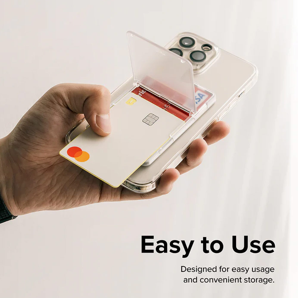 Picture of Ringke 2 in 1 Adhesive Card Holder Stand Slot Kickstand with High Quality PC Material for Smartphone (Clear Mist)