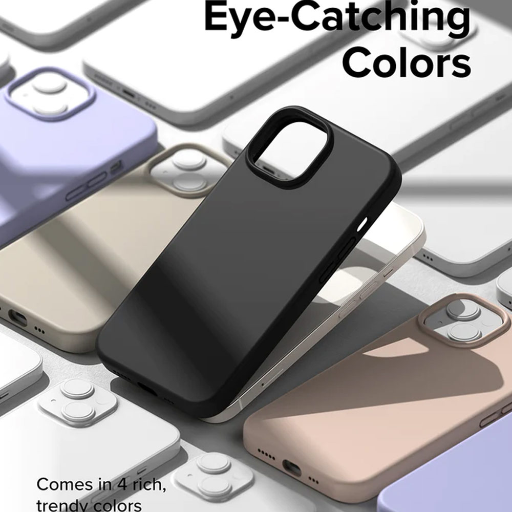 Picture of Apple iPhone 14 6.1 Case | Ringke Soft Liquid Silicone Protection Case for iPhone 14 6.1 (Stone)