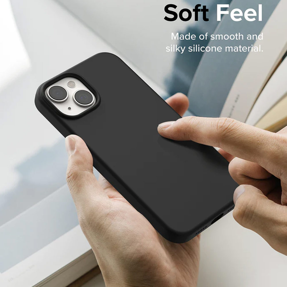 Picture of Apple iPhone 14 6.1 Case | Ringke Soft Liquid Silicone Protection Case for iPhone 14 6.1 (Stone)