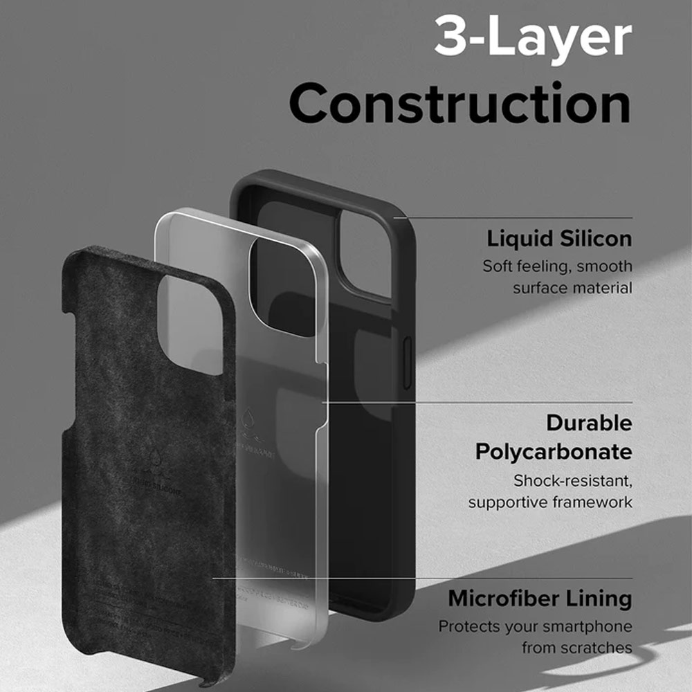 Picture of Apple iPhone 14 6.1 Case | Ringke Soft Liquid Silicone Protection Case for iPhone 14 6.1 (Stone)