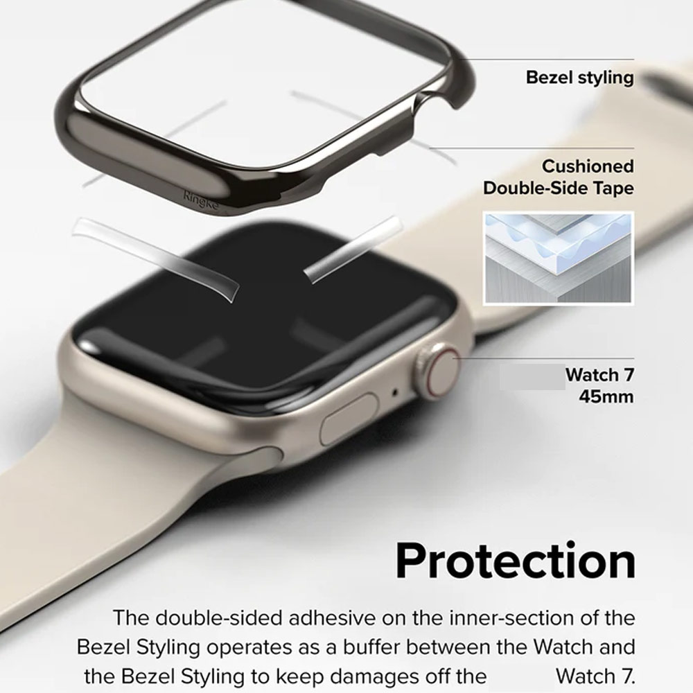 Picture of Apple Watch 41mm  | Ringke Adhesive Stainless Steel  Bezel Styling for Apple Watch Series 7 8 9 41mm  (Graphite)