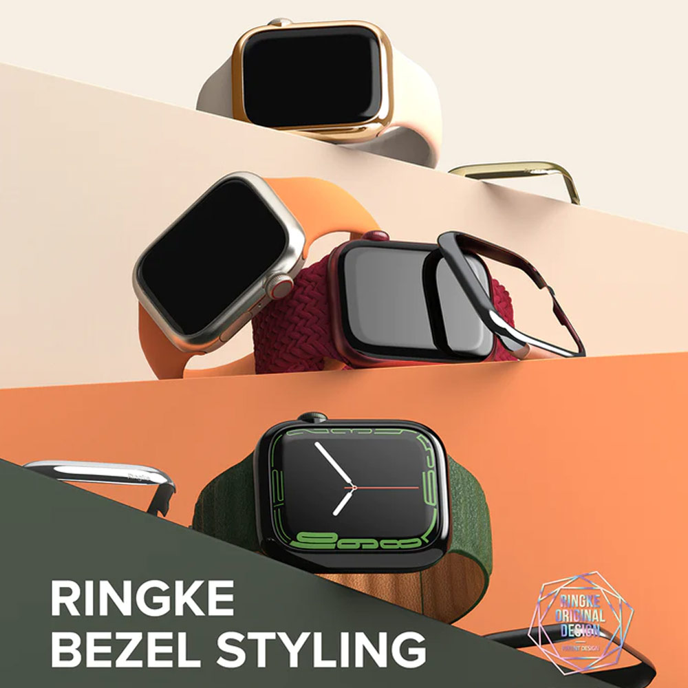 Picture of Apple Watch 41mm  | Ringke Adhesive Stainless Steel  Bezel Styling for Apple Watch Series 7 8 9 41mm  (Graphite)