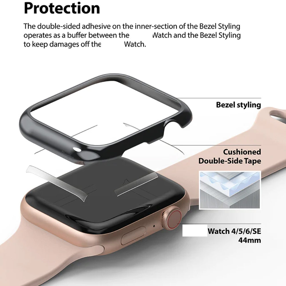 Picture of Apple Watch 40mm | Ringke Adhesive Stainless Steel Bezel Styling for Apple Watch Series 4 5 6 SE 40mm (Graphite)