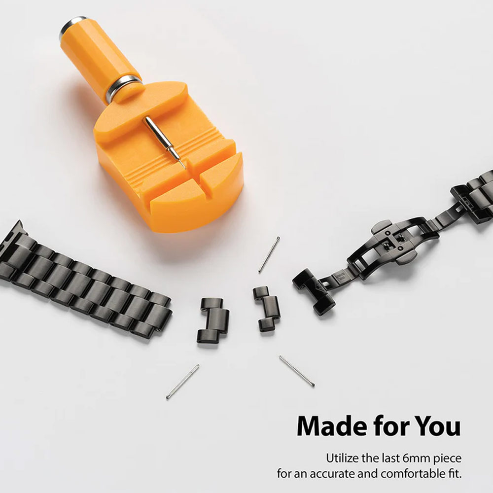 Picture of Apple Watch 42mm | Ringke Stainless Steel Metal One Band Strap for Apple Watch Series 4 5 6 8 42mm 44mm 45mm 49mm Ultra (Silver)