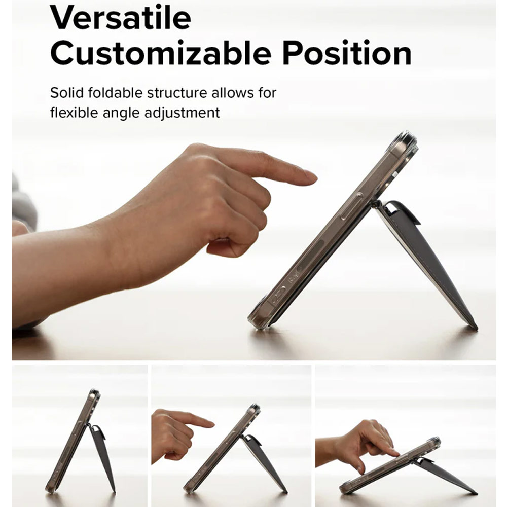 Picture of Apple iPhone 13 6.1 | Ringke Snap Magnetic Stand Wallet Magnetic Stand for iPhone 14 iPhone 15 Pro Max Card Holder Phone Stand (Light Gray)