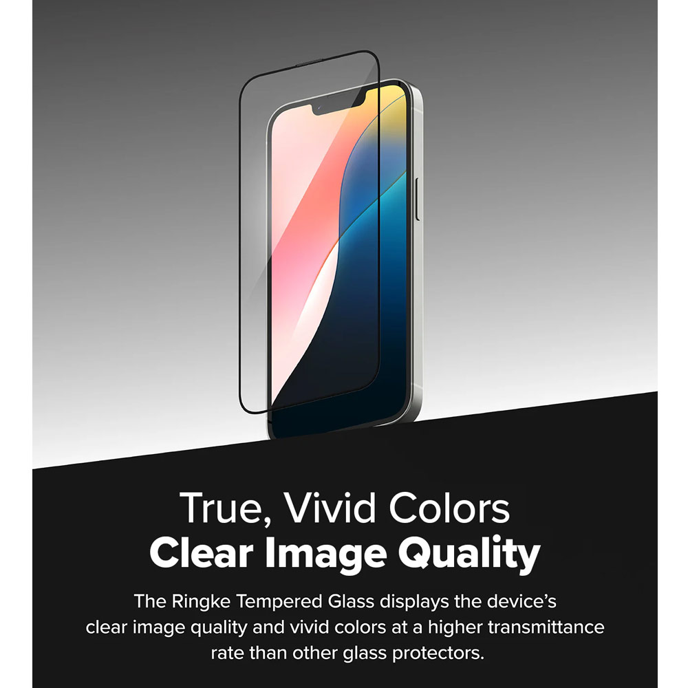 Picture of Apple iPhone 13 6.1 Screen Protector | Ringke Easy Slide Tempered Glass Screen Protector for iPhone 16e 14 13 13 Pro (Clear) 2pcs