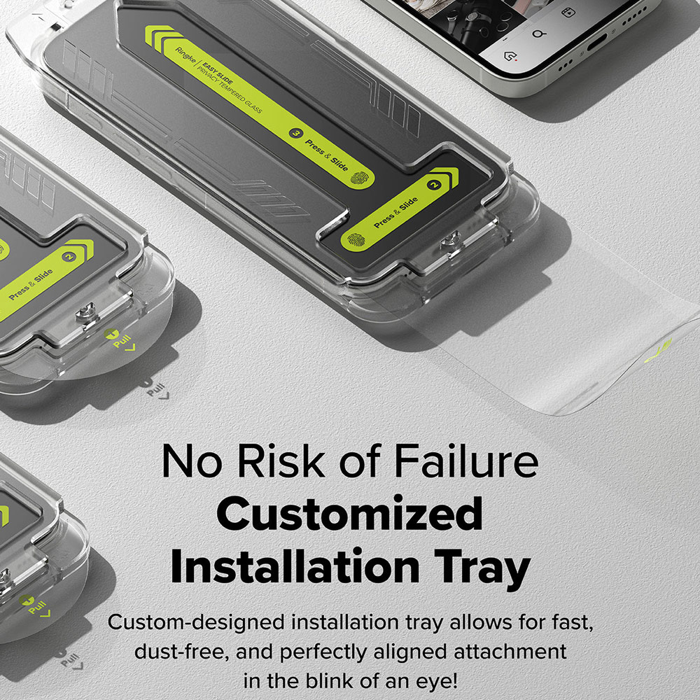 Picture of Apple iPhone 13 6.1 Screen Protector | Ringke Easy Slide Tempered Glass Screen Protector for iPhone 16e 14 13 13 Pro (Privacy Anti Peep) 2pcs