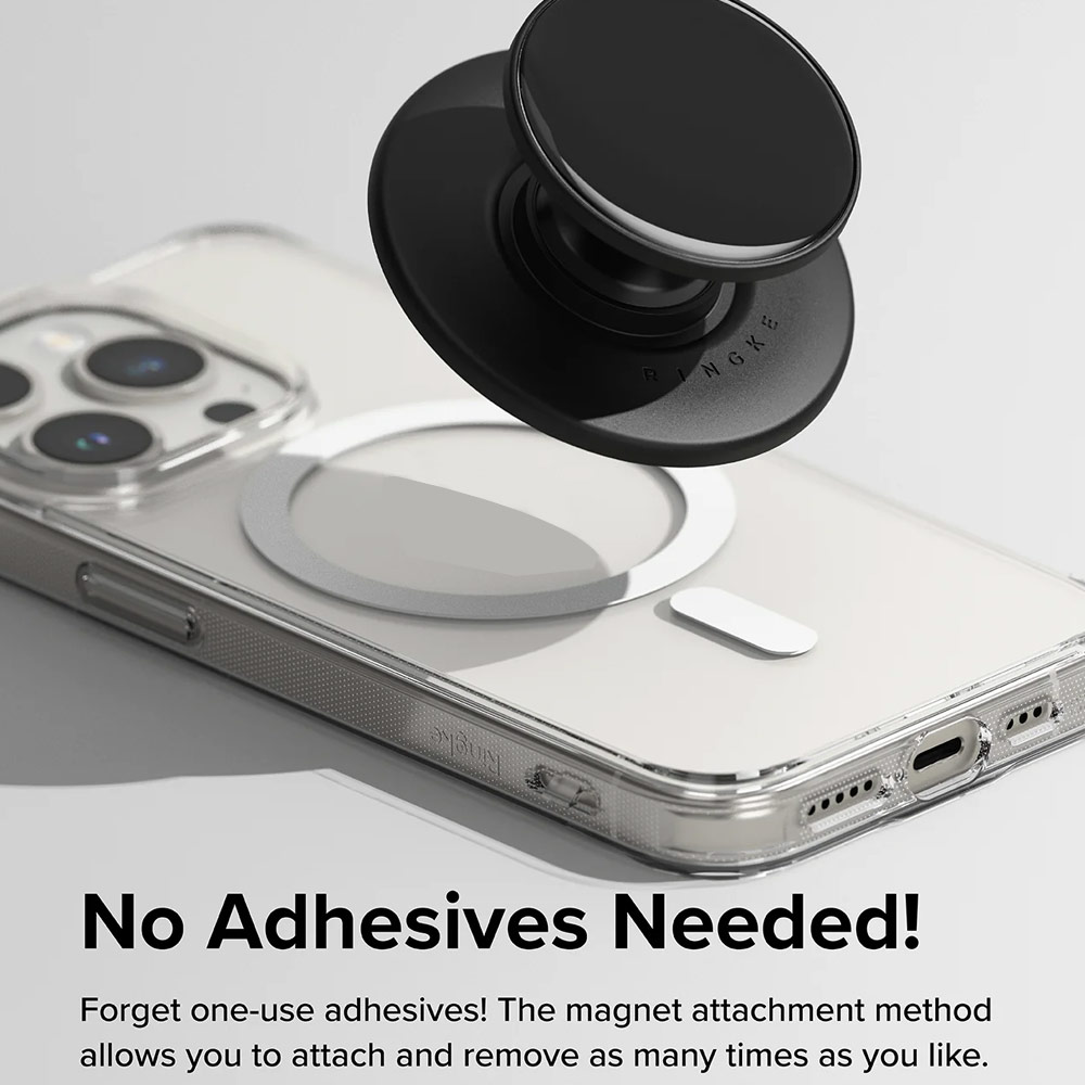 Picture of Ringke Tok Magnetic Grip Stand Holder Popsocket similar Grip Holder (Glossy Black)