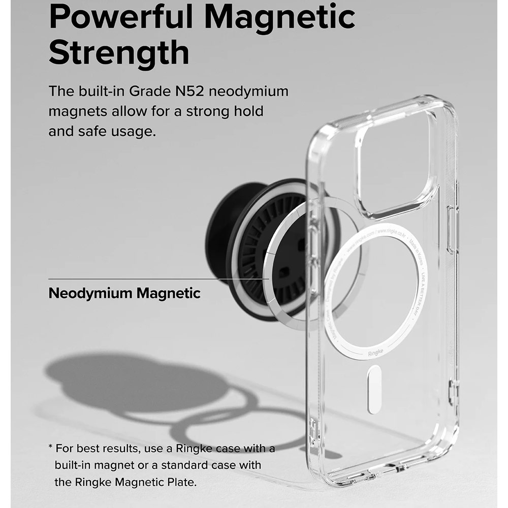 Picture of Ringke Tok Magnetic Grip Stand Holder Popsocket similar Grip Holder (Glossy Black)