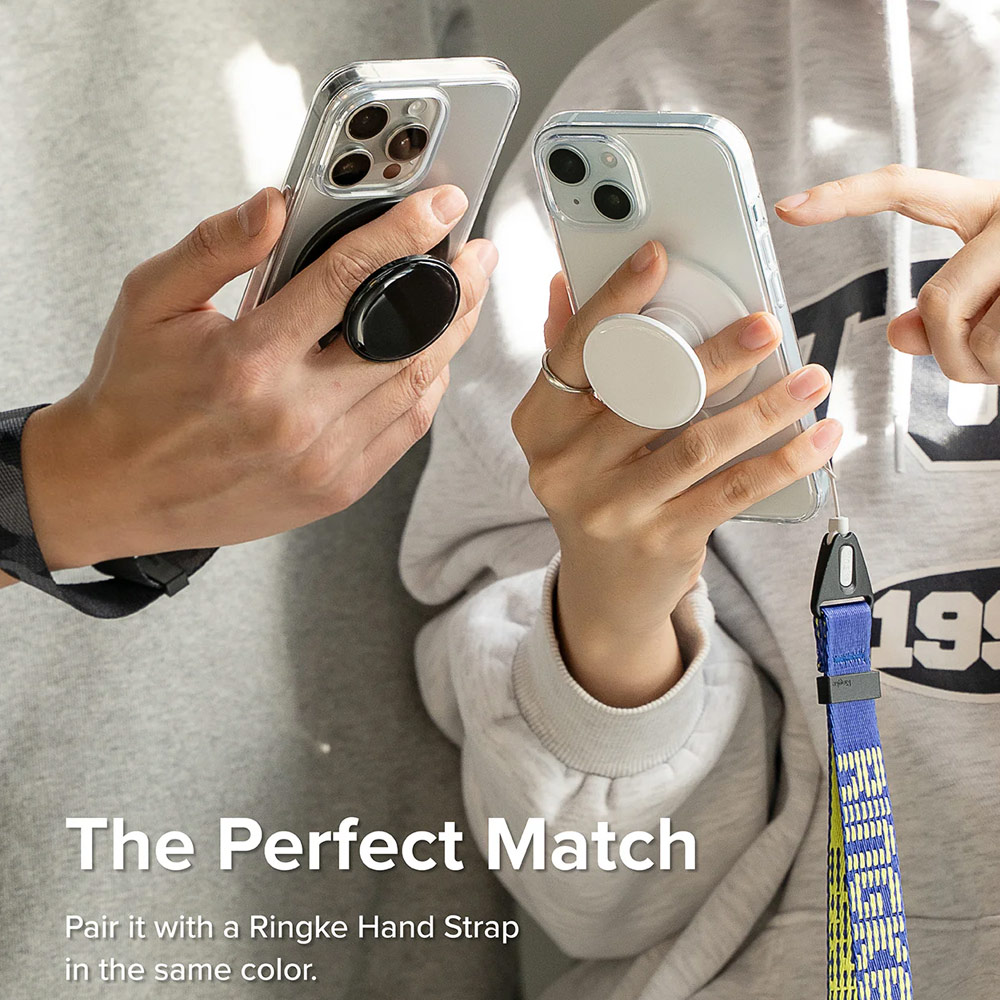 Picture of Ringke Tok Magnetic Grip Stand Holder Popsocket similar Grip Holder (Glossy White)