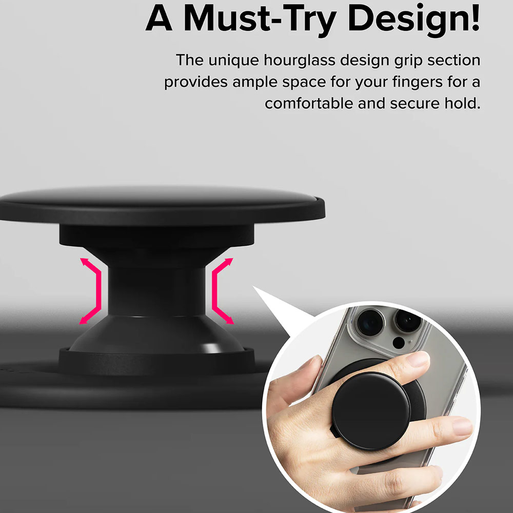 Picture of Ringke Tok Magnetic Grip Stand Holder Popsocket similar Grip Holder (Glossy Black)