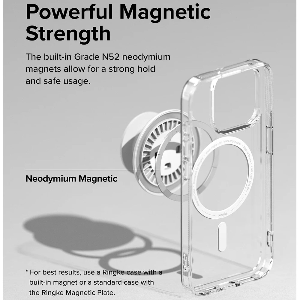 Picture of Ringke Tok Magnetic Grip Stand Holder Popsocket similar Grip Holder (Glossy White)