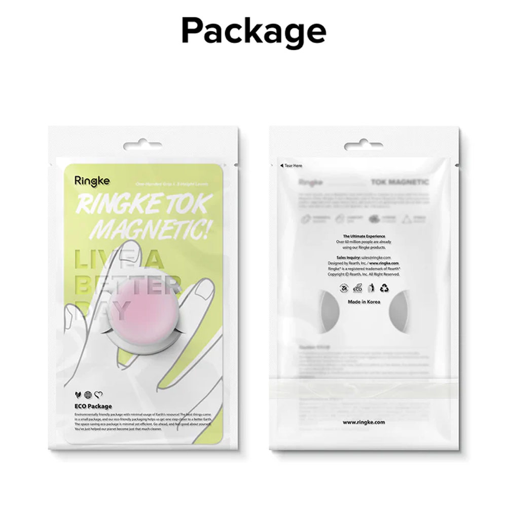 Picture of Ringke Tok Magnetic Grip Stand Holder Popsocket similar Grip Holder (Ice White)