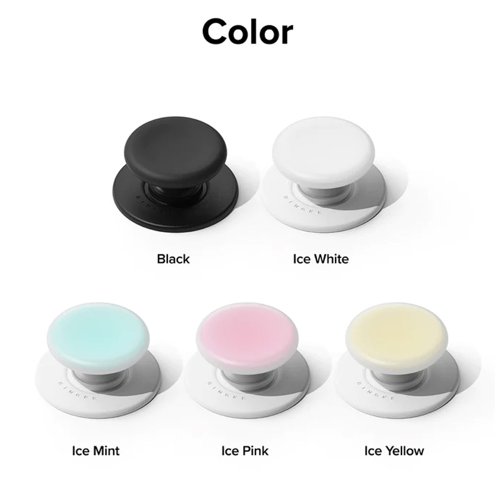 Picture of Ringke Tok Magnetic Grip Stand Holder Popsocket similar Grip Holder (Ice White)