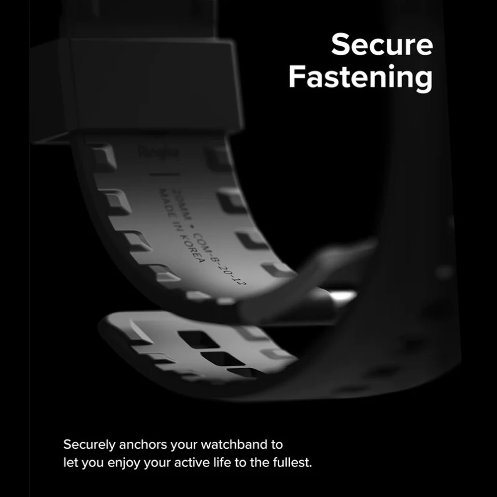 Picture of Samsung Galaxy Watch 4 40mm | Ringke TPU Rubber One Band Bold Waterproof Sweat Proof Strap Watch Lug 20mm for Galaxy Watch Series 3 4 5 5 Pro Active 40mm 41mm 42mm 44mm 45mm 45mm (Black)