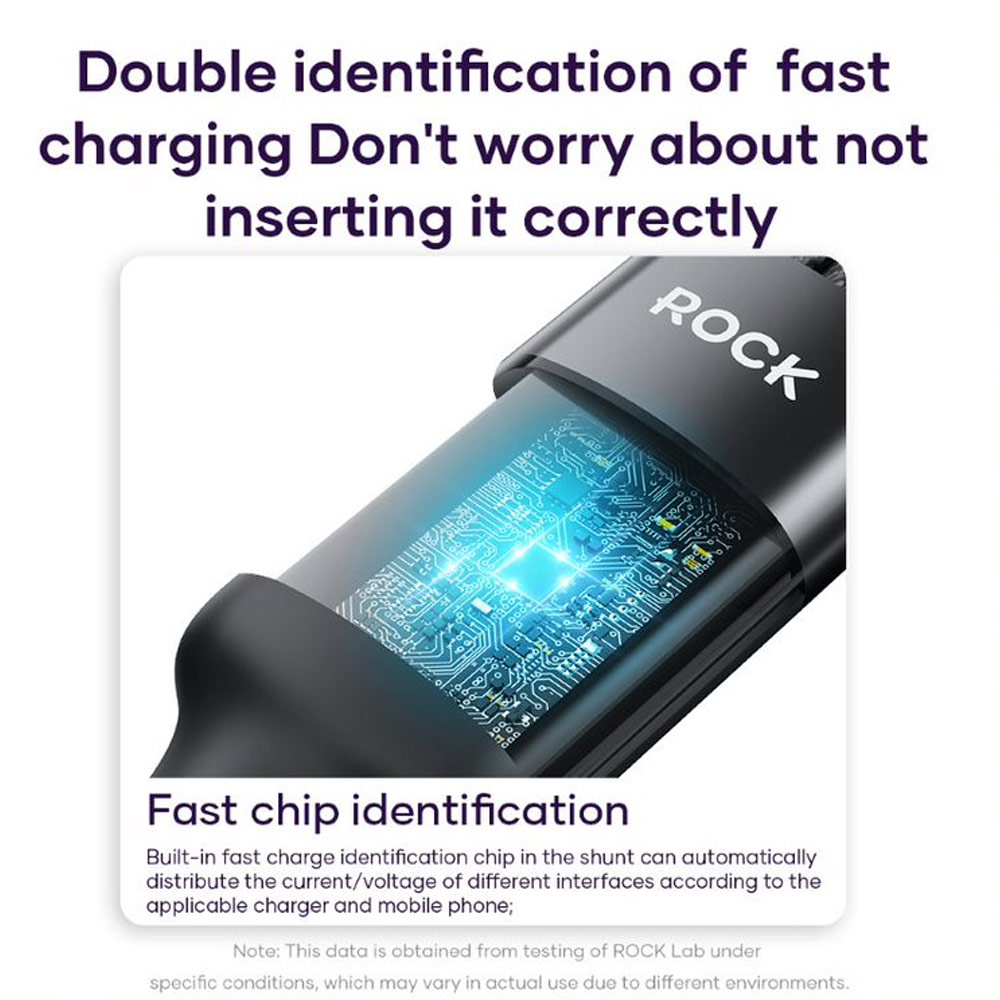 Picture of ROCK 3 in 1 USB Cable 100W Fast Charging Type C Micro PD Lightning Cable For iPhone  Xiaomi Samsung VOOC OPPO OnePlus Realme Fast Charge (Khakis White)