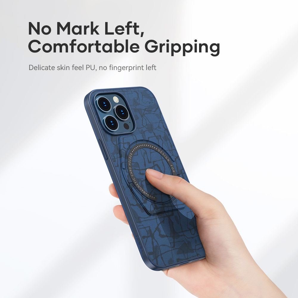 Picture of Apple iPhone 13 Pro 6.1 Case | Rock Moca Strong Magnetic Stand Drop Protection Case Magsafe Compatible for iPhone 13 Pro 6.1 (Blue)