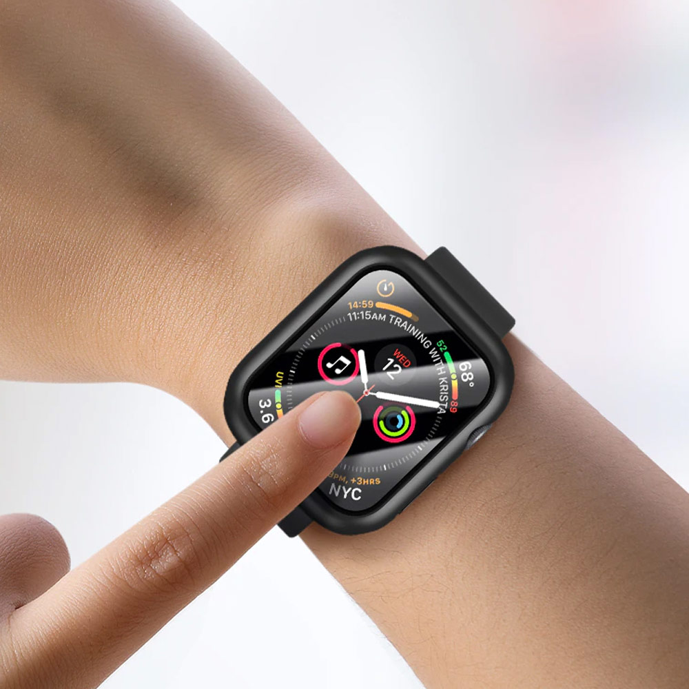 Picture of Apple Watch 41mm Case | Rock Integrated Case with High Sensitivity Touch 9H Tempered Glass for Apple Watch 41mm (Black)