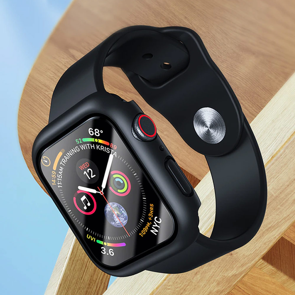 Picture of Apple Watch 41mm Case | Rock Integrated Case with High Sensitivity Touch 9H Tempered Glass for Apple Watch 41mm (Black)