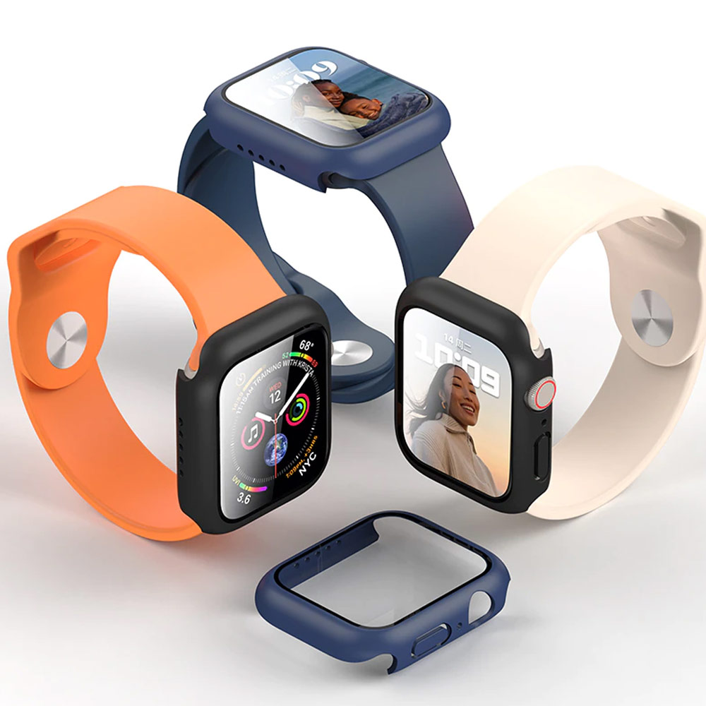 Picture of Apple Watch 41mm Case | Rock Integrated Case with High Sensitivity Touch 9H Tempered Glass for Apple Watch 41mm (Black)