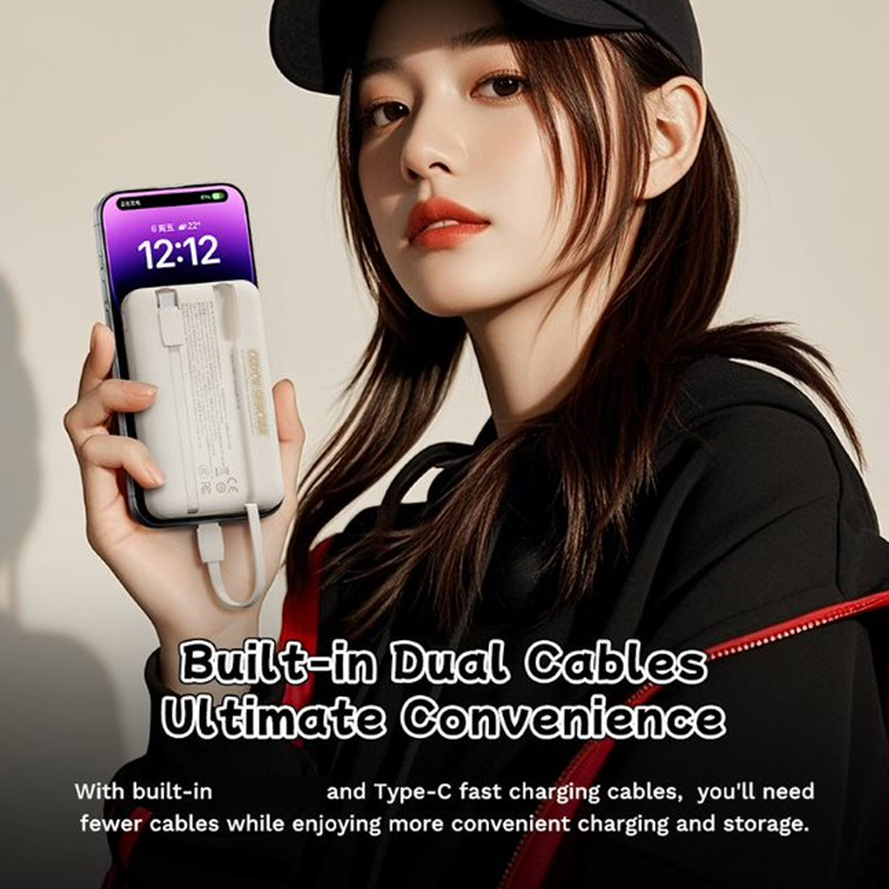 Picture of Rock CCC 3C Certified Power Bank Mini Compact Size PD 20W 20000mAh Travel Portable Small Palm Size Compact Mini Power Bank powerbank with Multiple Built in Cable USB C USB L (Crayon Shin Chan)