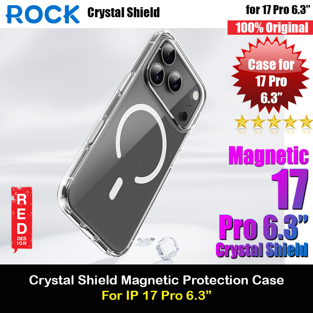 Picture of Rock Crystal Shield Magnetic Drop Protection Case for iPhone 17 Pro 6.3 (Clear) Apple iPhone 17 Pro 6.3- Apple iPhone 17 Pro 6.3 Cases, Apple iPhone 17 Pro 6.3 Covers, iPad Cases and a wide selection of Apple iPhone 17 Pro 6.3 Accessories in Malaysia, Sabah, Sarawak and Singapore 