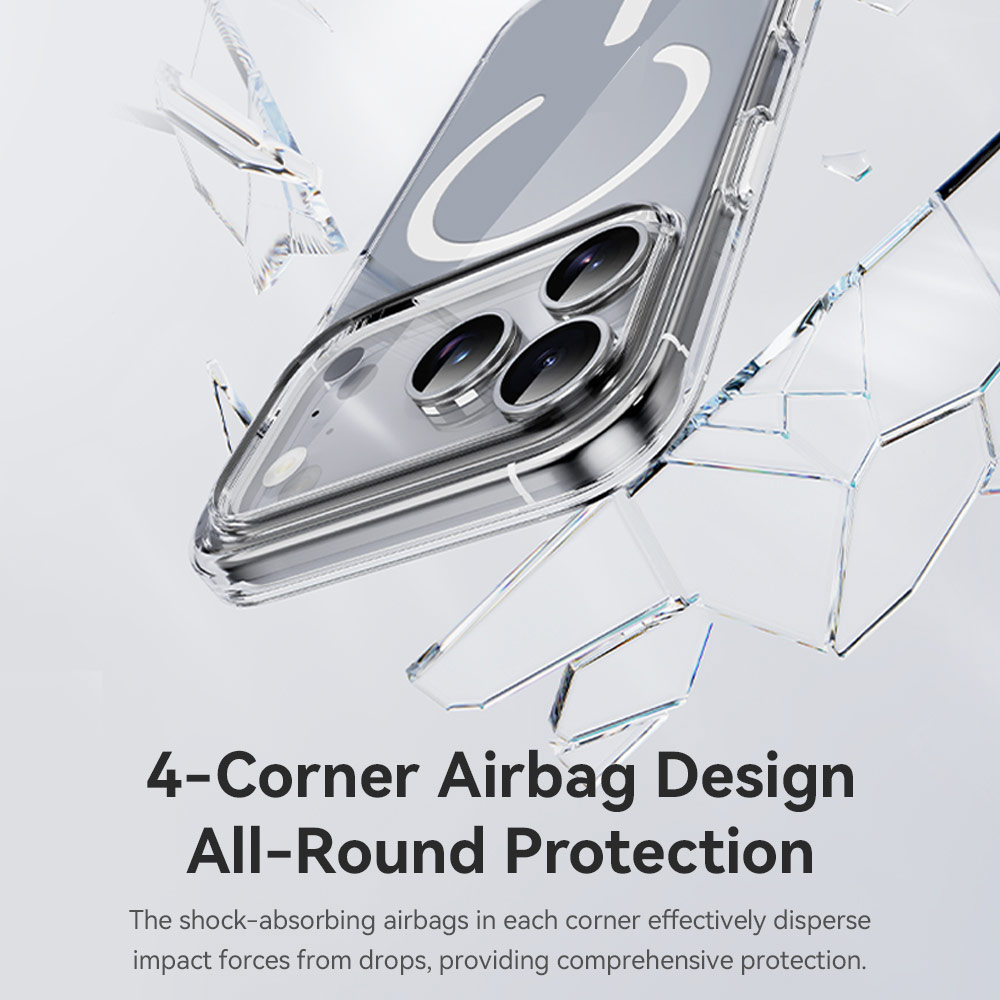 Picture of Apple iPhone Air 6.5 Case | Rock Crystal Shield Magnetic Drop Protection Case for iPhone Air 6.5 (Clear)