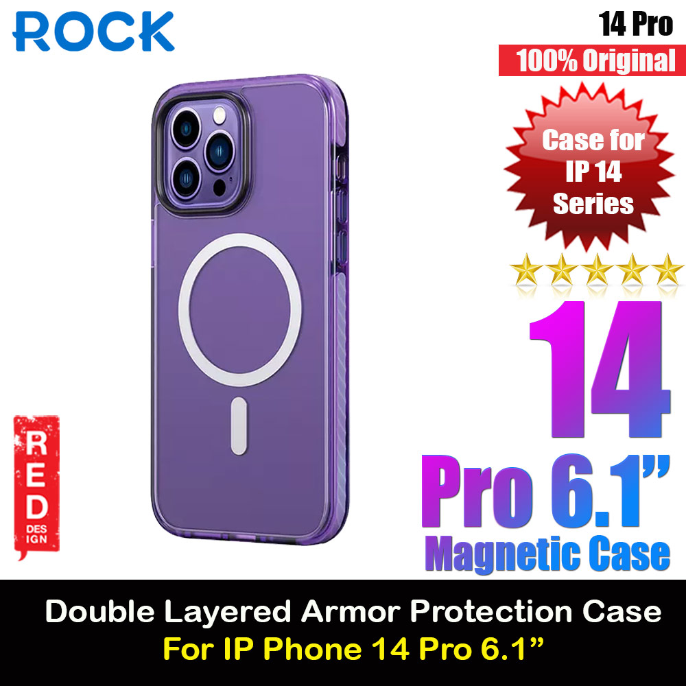 Picture of Rock Double Layered Armor Shield Protection Anti Finger Print Drop Protection Magsafe Compatible Case for iPhone 14 Pro 6.1 (Matte Purple) Apple iPhone 14 Pro 6.1- Apple iPhone 14 Pro 6.1 Cases, Apple iPhone 14 Pro 6.1 Covers, iPad Cases and a wide selection of Apple iPhone 14 Pro 6.1 Accessories in Malaysia, Sabah, Sarawak and Singapore 