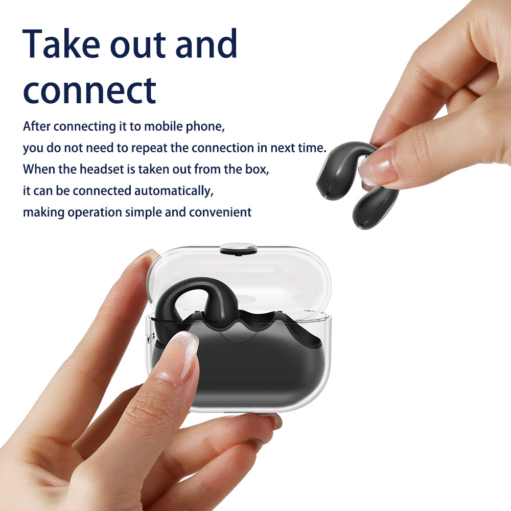 Picture of ROCK Ambie Sound EarCuffs TWS Earphone Bluetooth 5.2 Dual Stereo Touch Control Long Standby HIFI Ear Hook Headset Sport Earbuds (Black)