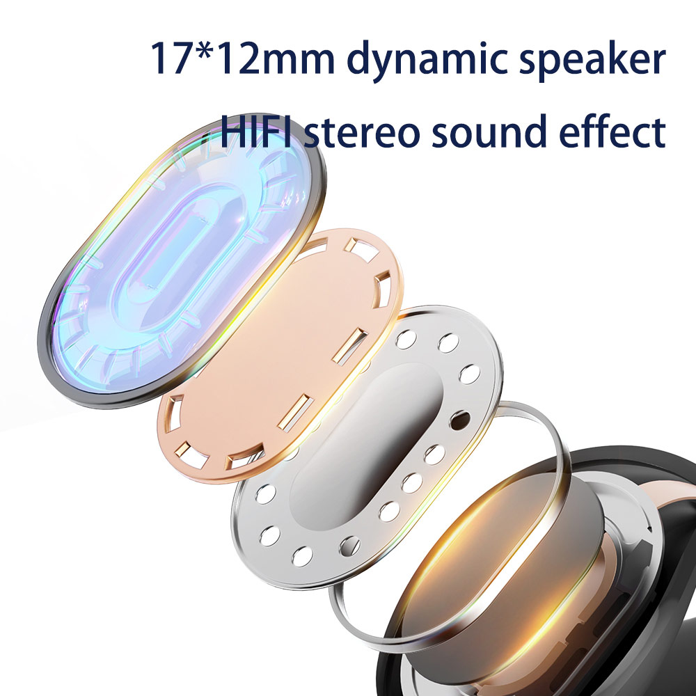 Picture of ROCK Ambie Sound EarCuffs TWS Earphone Bluetooth 5.2 Dual Stereo Touch Control Long Standby HIFI Ear Hook Headset Sport Earbuds (Black)