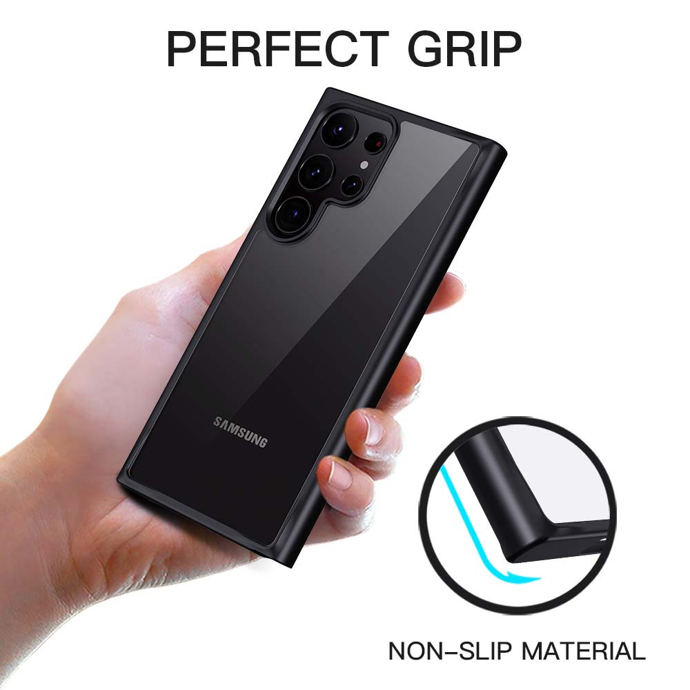 Picture of Samsung Galaxy S23 Ultra Case | Rock Guard Clear Drop Protection Case for Samsung Galaxy S23 Ultra (Clear Black)