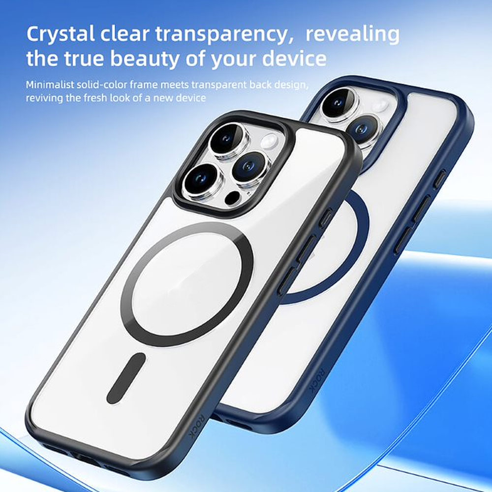 Picture of Apple iPhone 16 Pro Max 6.9 Case | Rock Guard Clear Transparent Magsafe Compatible Drop Protection Case for iPhone 16 Pro Max 6.9 (Clear Grey)