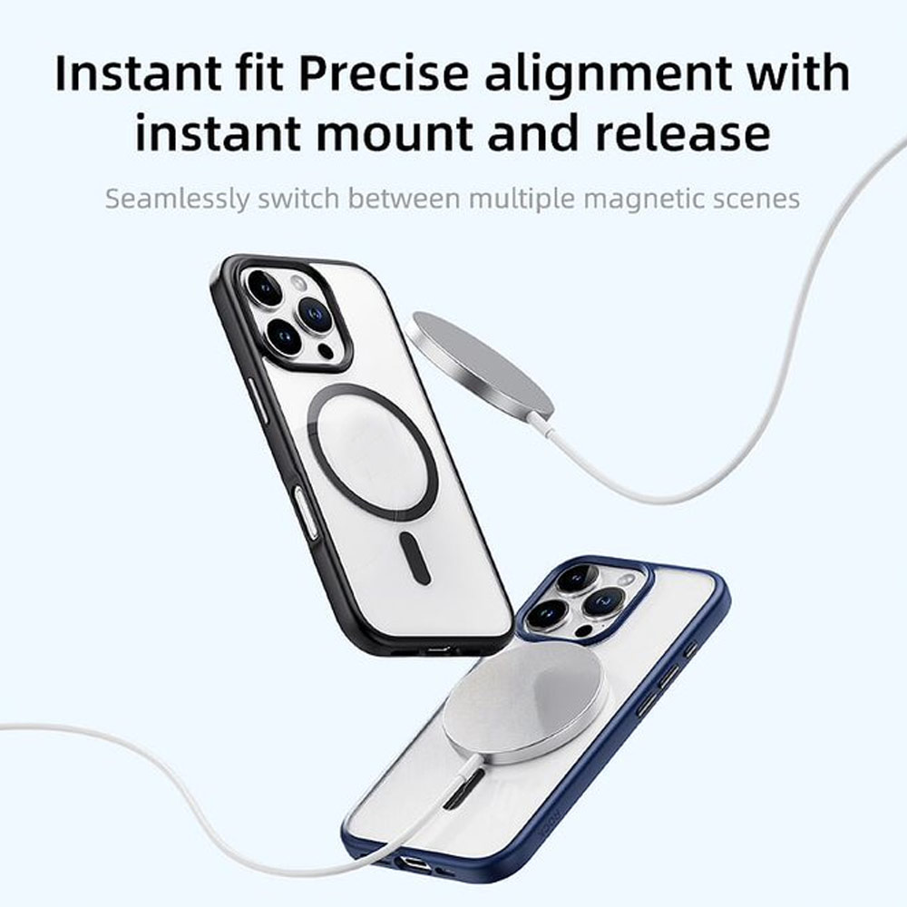 Picture of Apple iPhone 16 Pro Max 6.9 Case | Rock Guard Clear Transparent Magsafe Compatible Drop Protection Case for iPhone 16 Pro Max 6.9 (Clear Grey)