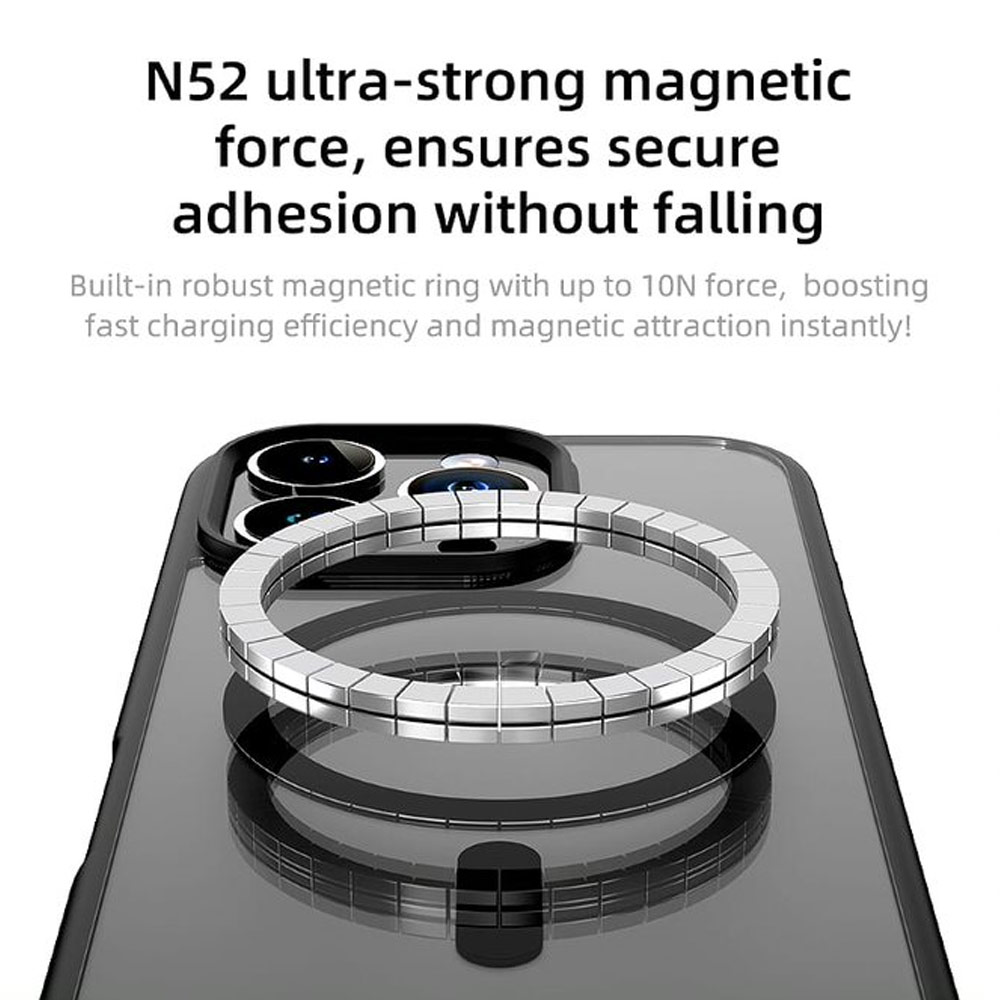 Picture of Apple iPhone 16 Pro Max 6.9 Case | Rock Guard Clear Transparent Magsafe Compatible Drop Protection Case for iPhone 16 Pro Max 6.9 (Clear Grey)