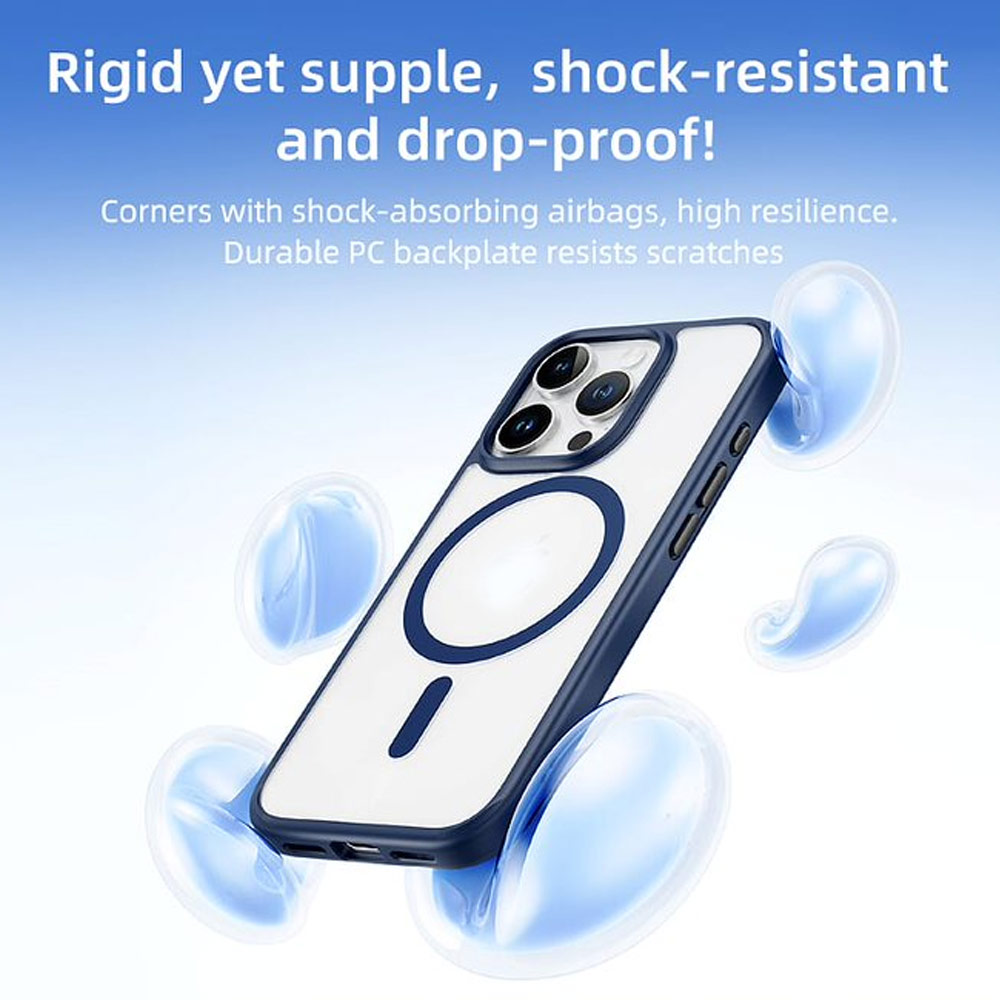 Picture of Apple iPhone 16 Pro Max 6.9 Case | Rock Guard Clear Transparent Magsafe Compatible Drop Protection Case for iPhone 16 Pro Max 6.9 (Clear Grey)