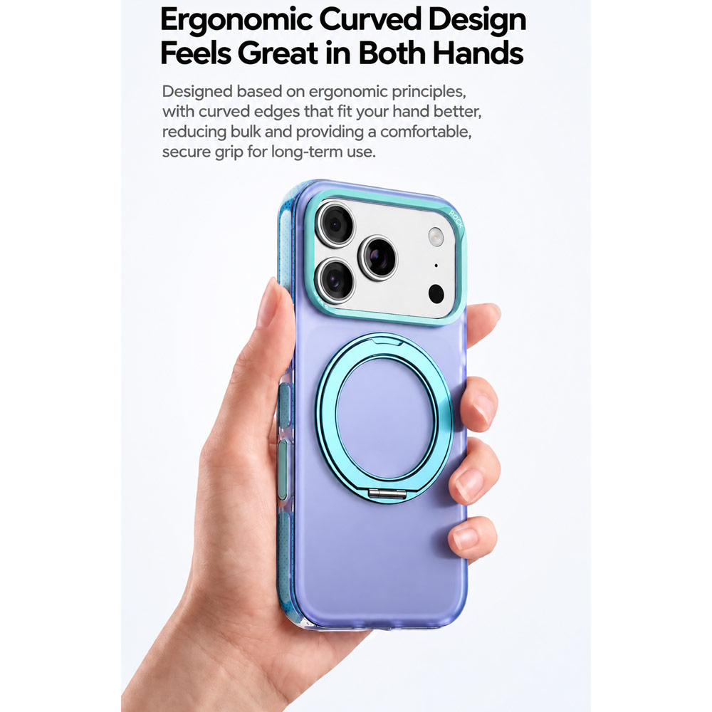 Picture of Apple iPhone 18 Pro Case | ROCK Guard Touch Rotating Series Magnetic Protection Case with Stand for iPhone 18 Pro 17 Pro (Matte Burgundy)