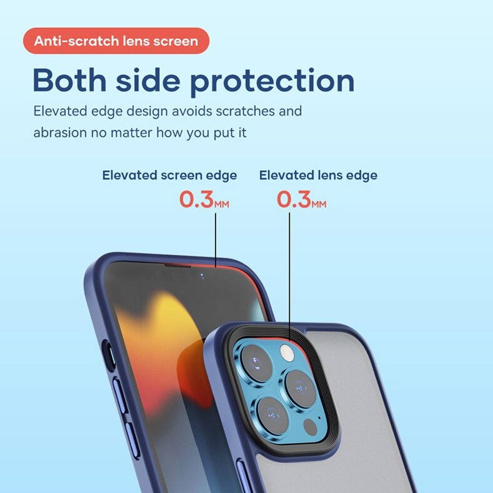 Picture of Apple iPhone 13 Pro 6.1 Case | Rock Guard Pro Anti Finger Print Drop Protection Case for iPhone 13 Pro 6.1 (Matte Blue)