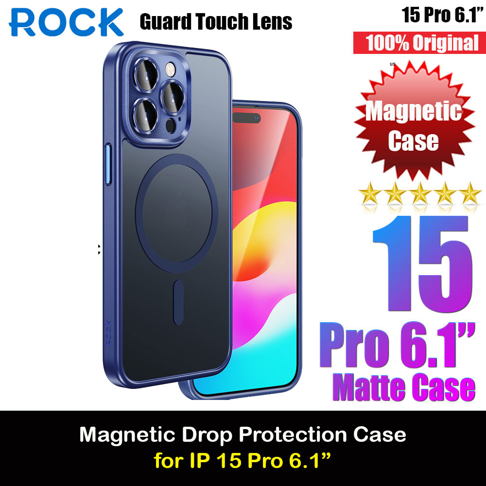 Picture of Rock Guard Touch Lens Protection Anti Finger Print Drop Protection Magsafe Compatible Case for iPhone 15 Pro 6.1 (Matte Blue) Apple iPhone 15 Pro 6.1- Apple iPhone 15 Pro 6.1 Cases, Apple iPhone 15 Pro 6.1 Covers, iPad Cases and a wide selection of Apple iPhone 15 Pro 6.1 Accessories in Malaysia, Sabah, Sarawak and Singapore 