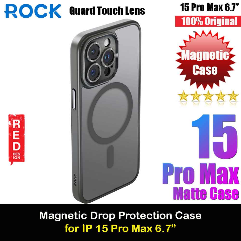 Picture of Rock Guard Touch Lens Protection Anti Finger Print Drop Protection Magsafe Compatible Case for iPhone 15 Pro Max 6.7 (Matte Gray) Apple iPhone 15 Pro Max 6.7- Apple iPhone 15 Pro Max 6.7 Cases, Apple iPhone 15 Pro Max 6.7 Covers, iPad Cases and a wide selection of Apple iPhone 15 Pro Max 6.7 Accessories in Malaysia, Sabah, Sarawak and Singapore 