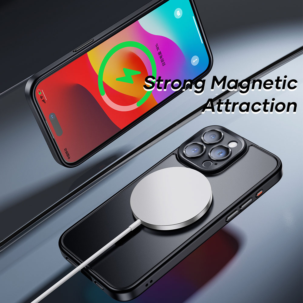 Picture of Apple iPhone 15 Pro 6.1 Case | Rock Guard Touch Lens Protection Anti Finger Print Drop Protection Magsafe Compatible Case for iPhone 15 Pro 6.1 (Matte Blue)