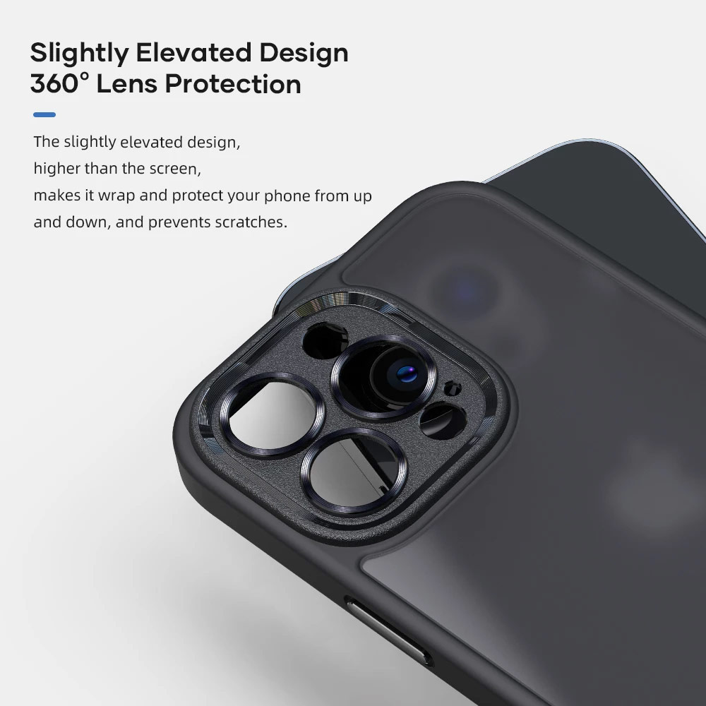 Picture of Apple iPhone 13 Pro 6.1 Case | Rock Guard Touch Lens Protection  Anti Finger Print Drop Protection Case for iPhone 13 Pro 6.1 (Matte Blue)