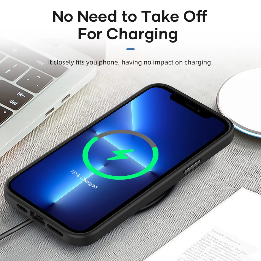 Picture of Apple iPhone 13 Pro 6.1 Case | Rock Guard Touch Lens Protection  Anti Finger Print Drop Protection Case for iPhone 13 Pro 6.1 (Matte Blue)