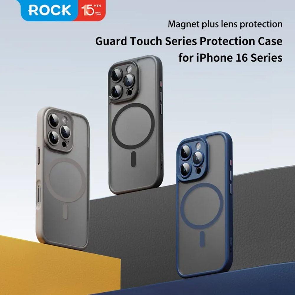 Picture of Apple iPhone 16 Pro Max 6.9 Case | Rock Guard Touch Lens Protection Anti Finger Print Drop Protection Magsafe Compatible Case for iPhone 16 Pro Max 6.9 (Matte Blue)