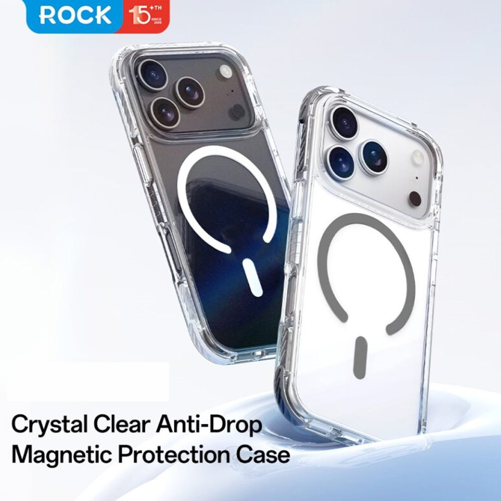 Picture of Apple iPhone 17 Pro Max 6.9 Case | Rock Crystal Clear Magnetic Anti Drop Protection Case for iPhone 17 Pro Max 6.9 (Black)