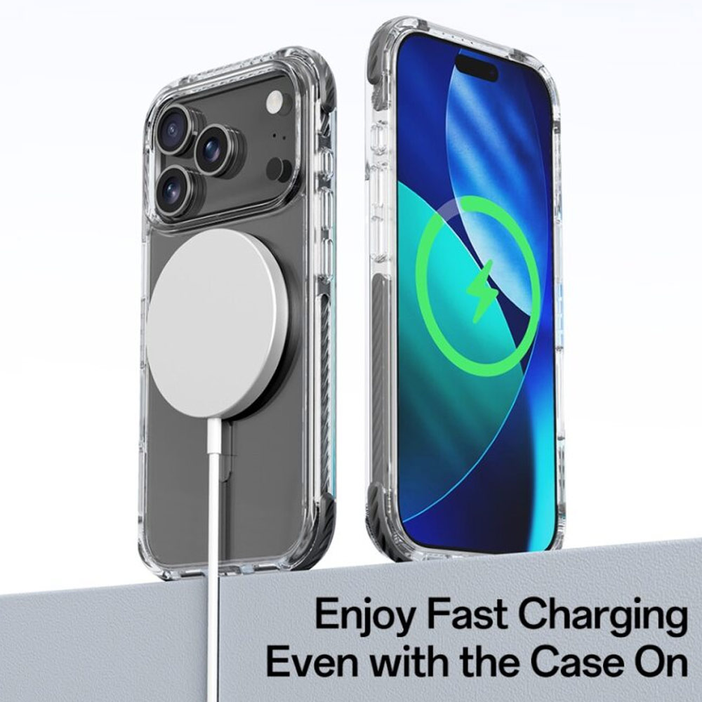 Picture of Apple iPhone 17 Pro Max 6.9 Case | Rock Crystal Clear Magnetic Anti Drop Protection Case for iPhone 17 Pro Max 6.9 (Black)