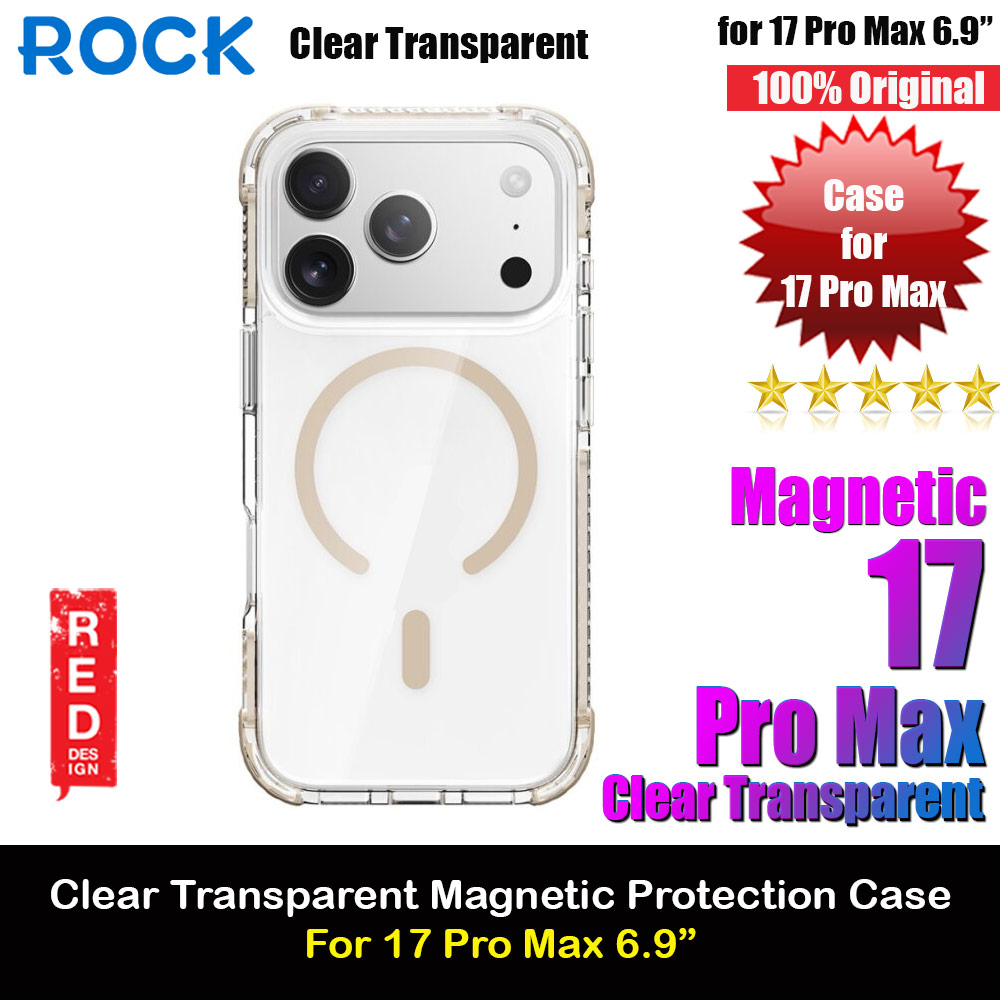 Picture of Rock Crystal Clear Magnetic Anti Drop Protection Case for iPhone 17 Pro Max 6.9 (Gold) Apple iPhone 17 Pro Max 6.9- Apple iPhone 17 Pro Max 6.9 Cases, Apple iPhone 17 Pro Max 6.9 Covers, iPad Cases and a wide selection of Apple iPhone 17 Pro Max 6.9 Accessories in Malaysia, Sabah, Sarawak and Singapore 