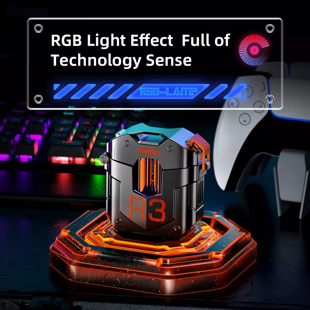 Picture of Rock R3 Steampunk Wireless TWS Bluetooth In Ear Earphone Music Call Noise Cancellation (Blue)