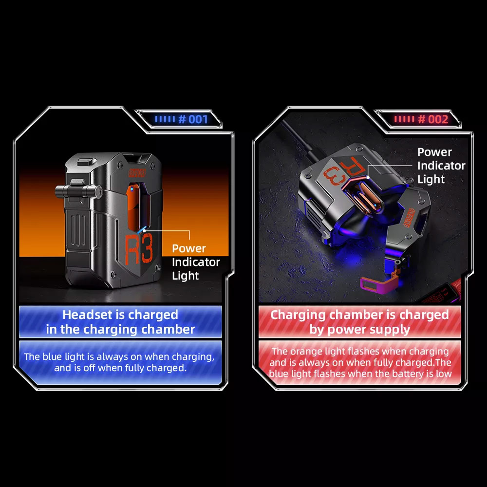 Picture of Rock R3 Steampunk Wireless TWS Bluetooth In Ear Earphone Music Call Noise Cancellation (Blue)