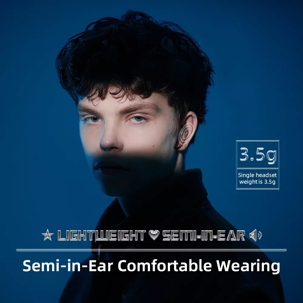 Picture of Rock R3 Steampunk Wireless TWS Bluetooth In Ear Earphone Music Call Noise Cancellation (Blue)